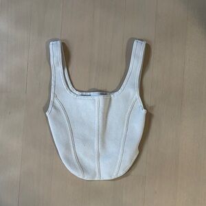 Babaton Cream Corset Sleeveless Top